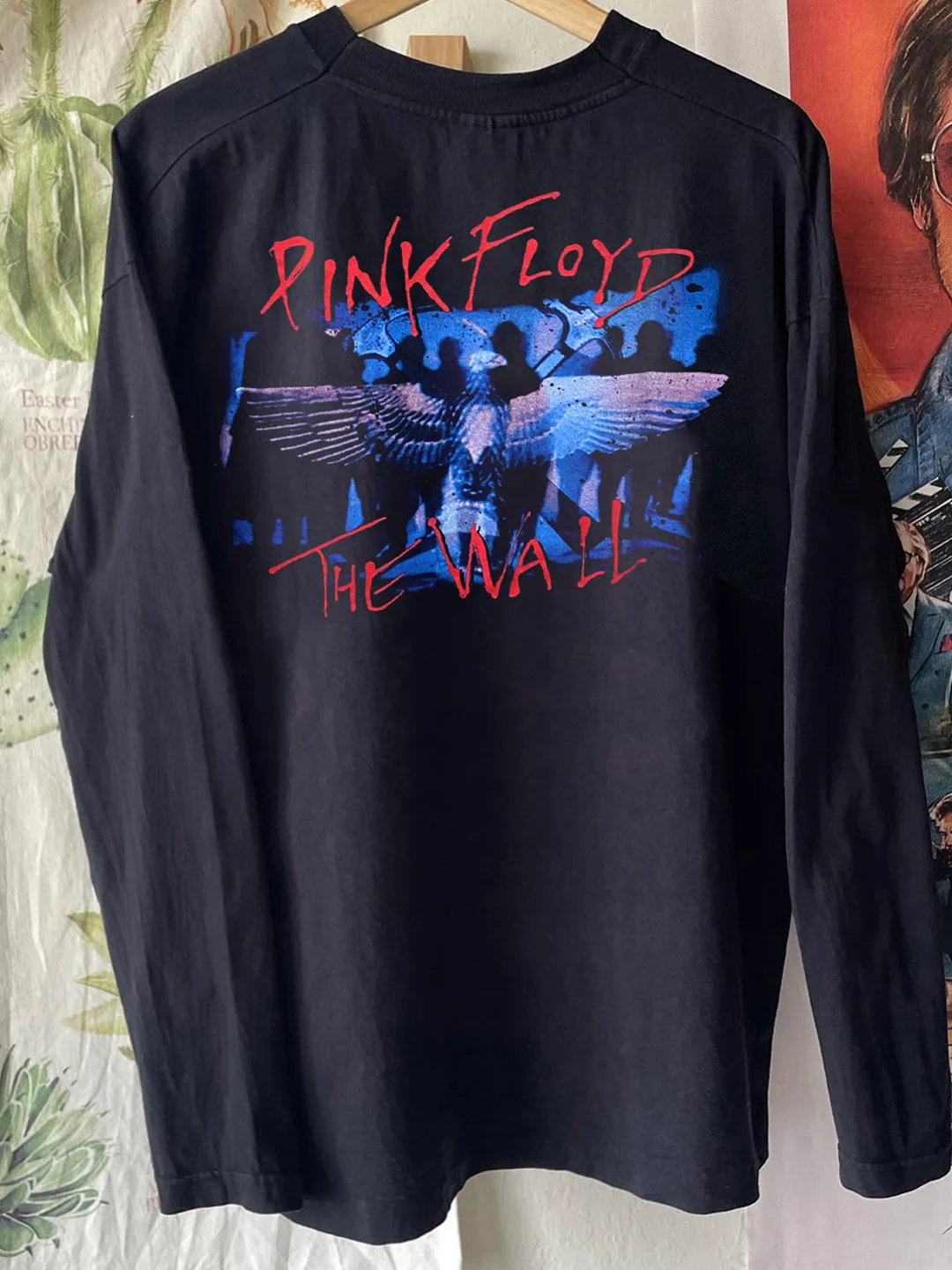  the Wall Album American Retro Postpunk Trendy Long Sleeve T-Shirt Breathable Loose Fit round Neck Printed Cotton