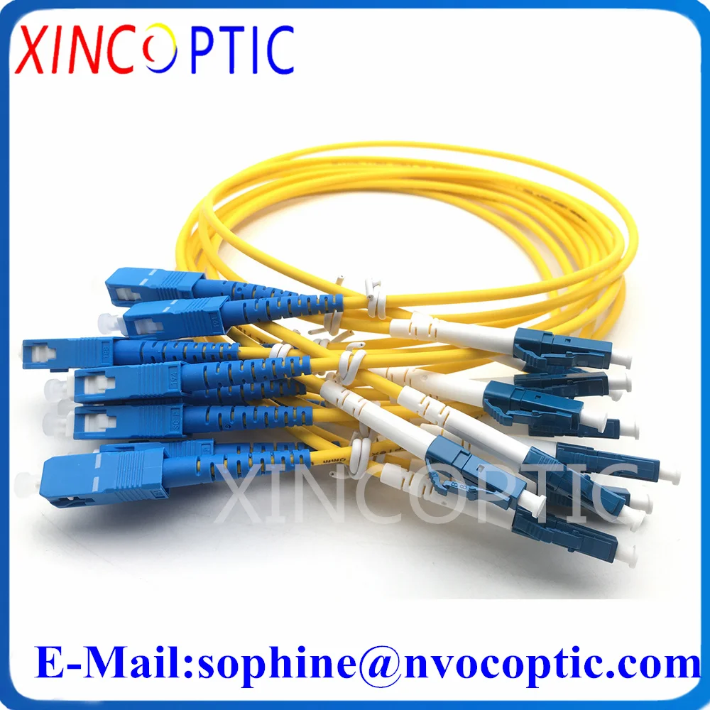 

100Pcs SC/LCUPC 1M Fiber Patch Cord,SC/APC-LC/UPC,Single Mode Simplex,SM(9/125 OS2 G.652D),3.0mm 1M Fiber Optic Cable Jumper