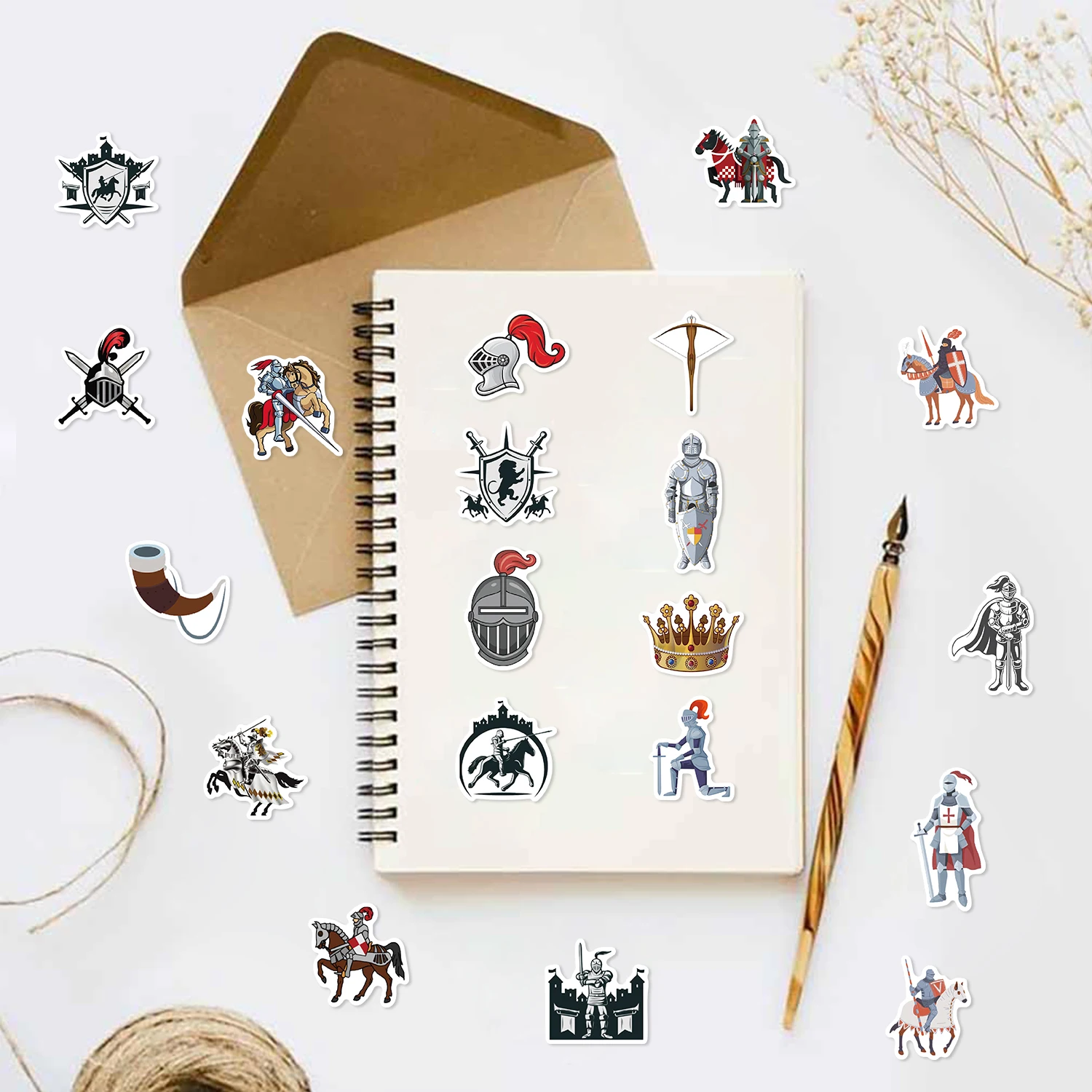 60 قطعة فرسان القرون الوسطى الكتابة على الجدران ملصقات الكتابة على الجدران DIY بها بنفسك الديكور السفر الأمتعة الثلاجة مقاوم للماء الجمالية Kawaii ملصق #5