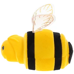 Bee Shaped Velvet Box Jewelry Storage Cute Keepsake Container Lid Bee Plush Toy Small Trinket Case Decorative Treasure Chest