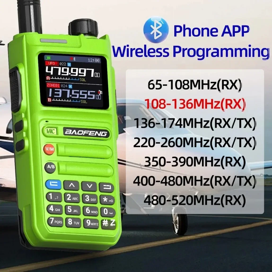 BAOFENG AR 26, GPS-рация, Bluetooth, программирование телефона, мульти-воздушный диапазон, беспроводная копия, частота дальнего действия, радиолюбитель типа C