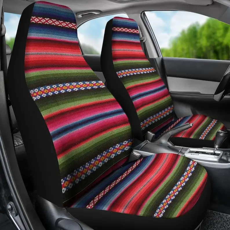 Mexican Car Seat Covers-Pattern Car Seat Covers Pair- 2 Front Seat Covers- Car Seat Covers- Car Seat Protector-