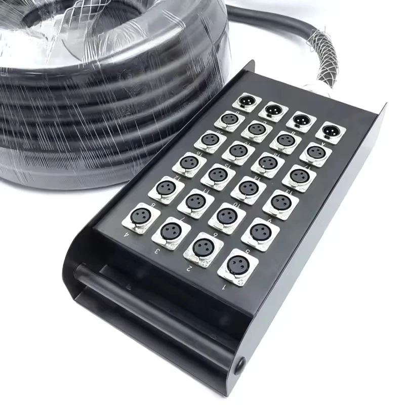 ABCCABLS High Quality 12/24/32 Channel OFC Snake Cable With 20 in 4 Out XLR Stage Box 30M 60 Meters Audio & Video Cables