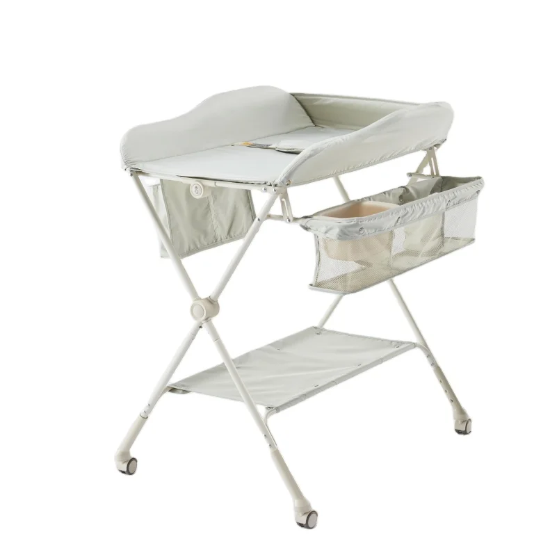 2023 New Foldable Baby Diaper Table with Wheels Folding Portable Changing Table