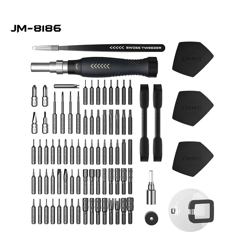 BIESUO 83-piece Screwdriver Set JM-8186 Mobile Game Machine Repair Tool Set Alloy Steel Screw Batch