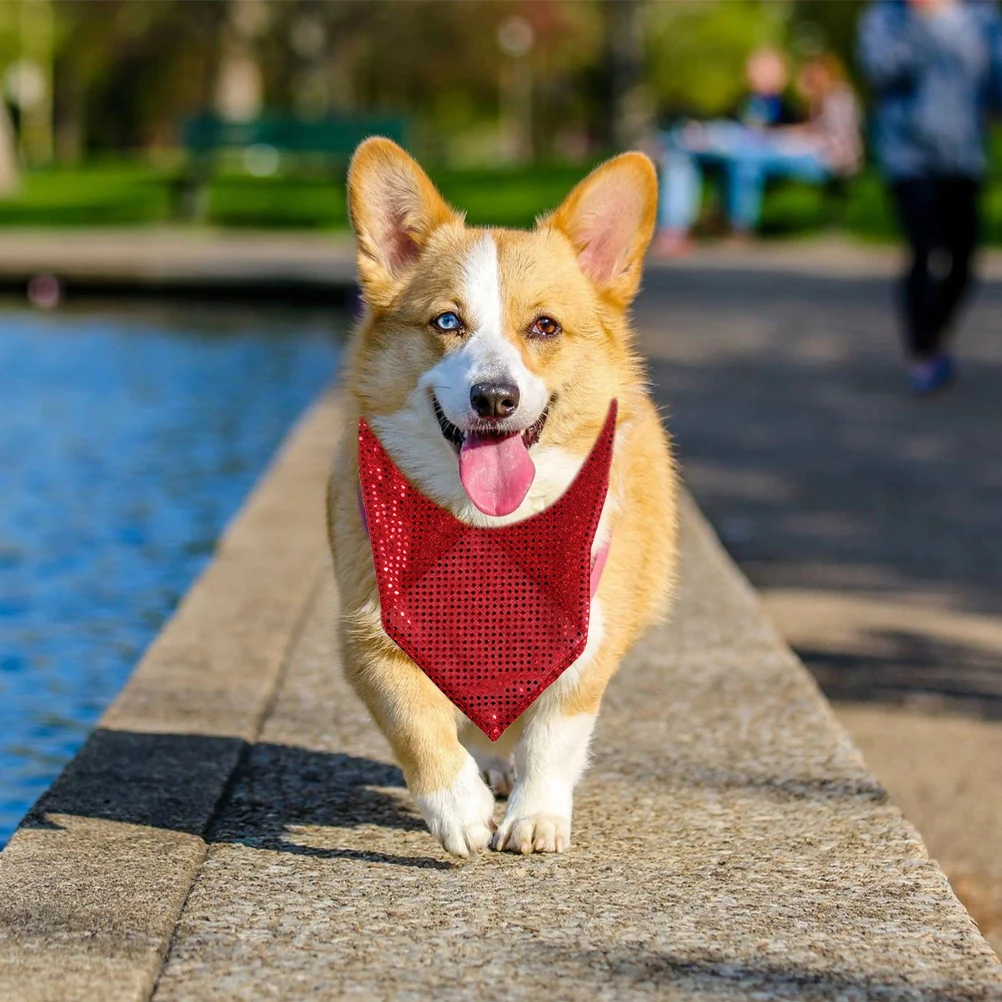 

2 Pcs Dog Neck Cover Pet Cute Bandana Scarf Summer Neckerchief Polyester Puppy Seasonal Bandanas