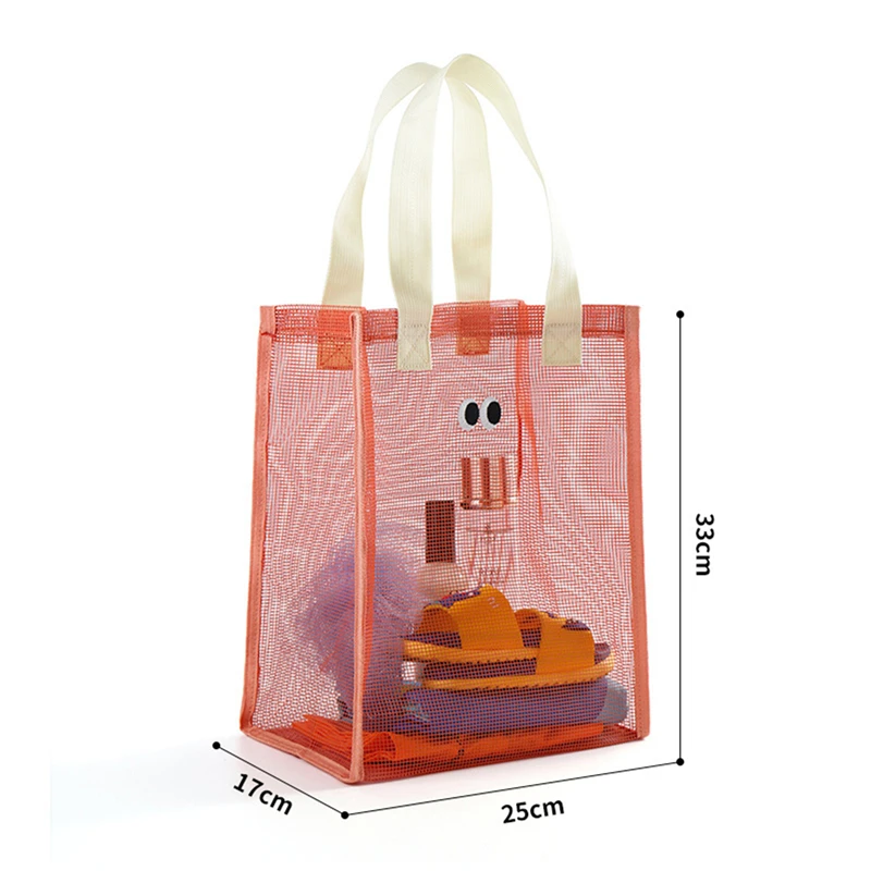 Beach Mesh Bag Foldable Portable Swimming Pool Beach Bath Bag Clothes Sundries Organiser Bag Travel Tote Wash Swmming Handbag