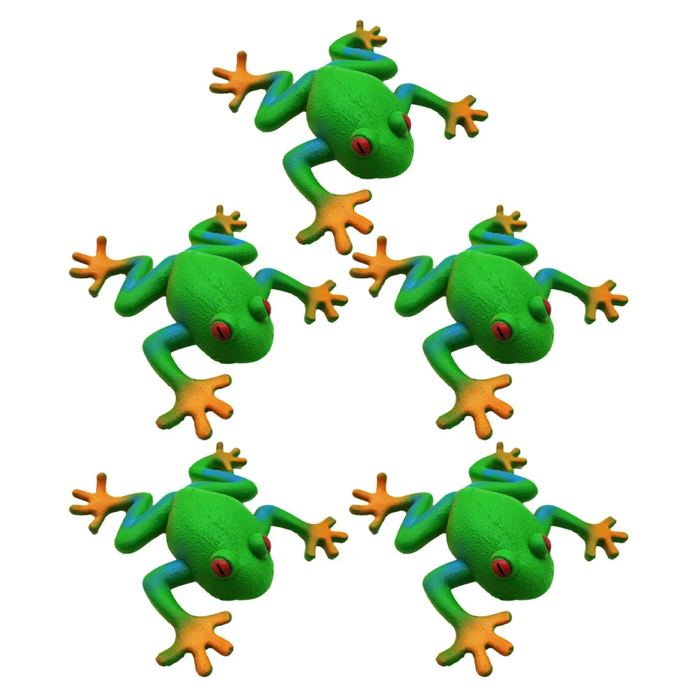 

5 Pcs Frog Toy Shaped for Party Squeeze Toys Take Bath Anger Favors Soft Rubber Classroom Teens