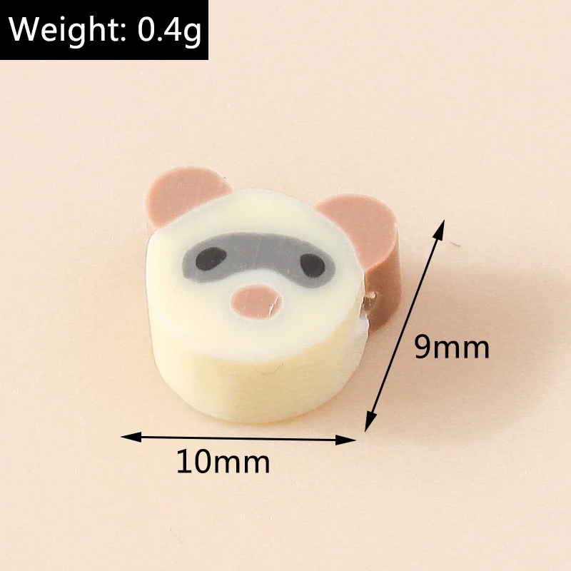 Leslie 30/50/100 Stück Mix Tierperlen (Hund, Katze, Frosch, Bär) aus Ton für Anhänger, Schmuckherstellung, Halsketten, Armbänder, Zubehör, DIY – Detail 11