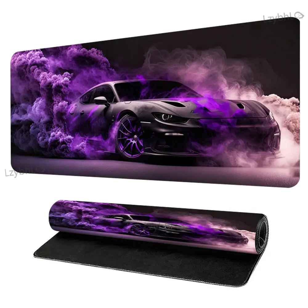 

Large Sports Car Design Gaming Mouse Pad Black Anti-Slip Rubber Base Extended Desk Mat for Gamer Office Use Computer Accessories