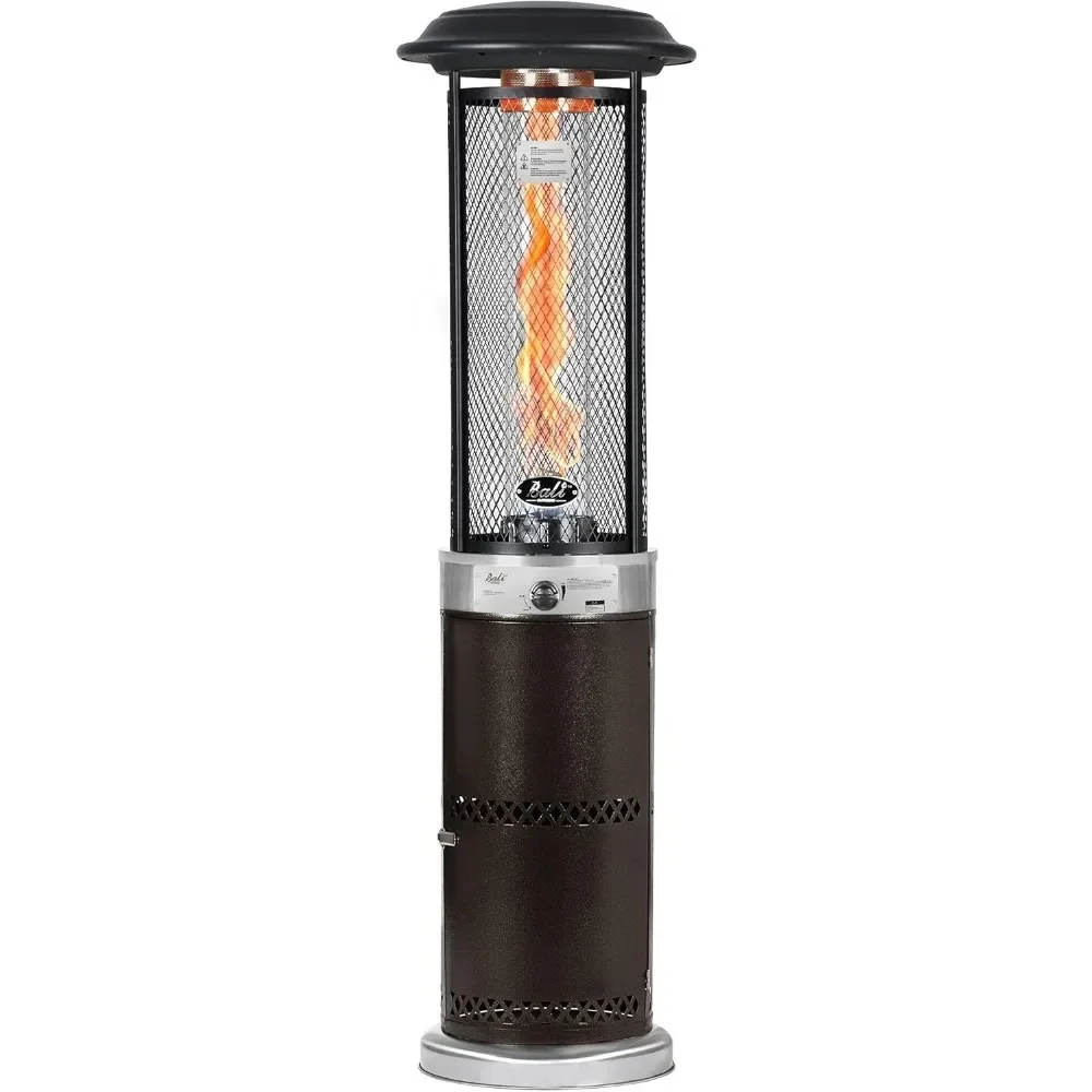 

Propane Patio Heater, Stainless Steel Standing, 36,000 BTUs with Glass Tube Portable Commercial Outdoor Gas Patio Heater