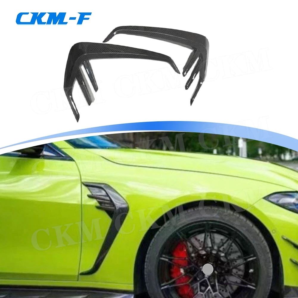 Parafango laterale in fibra di carbonio Vent Trim Pinna Splitter Spoiler Accessori per BMW G80 M3 G82 G83 M4 2021+ Bodykits Decorazione