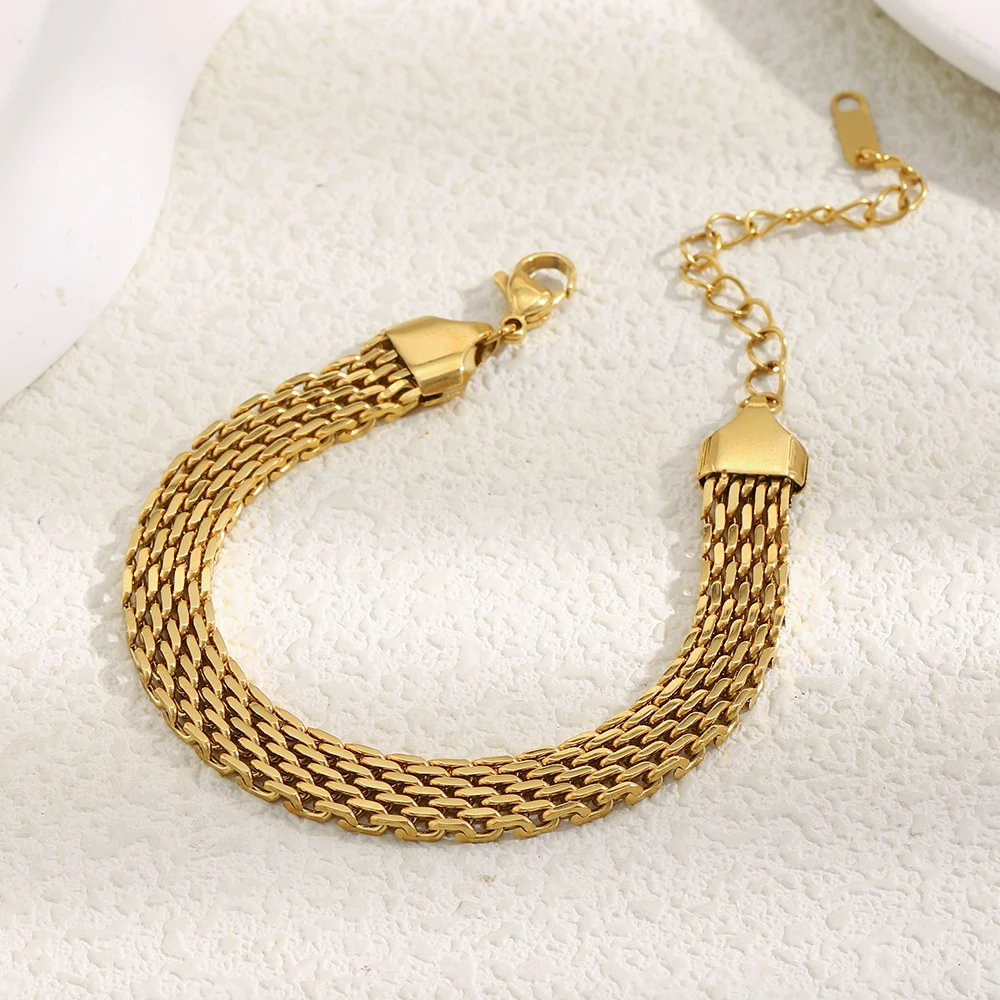 لا. Muses المعادن غرامة حزام سلسلة الفولاذ المقاوم للصدأ المرأة سوار PVD مطلية بالذهب الأزياء والمجوهرات والاكسسوارات هدية #3