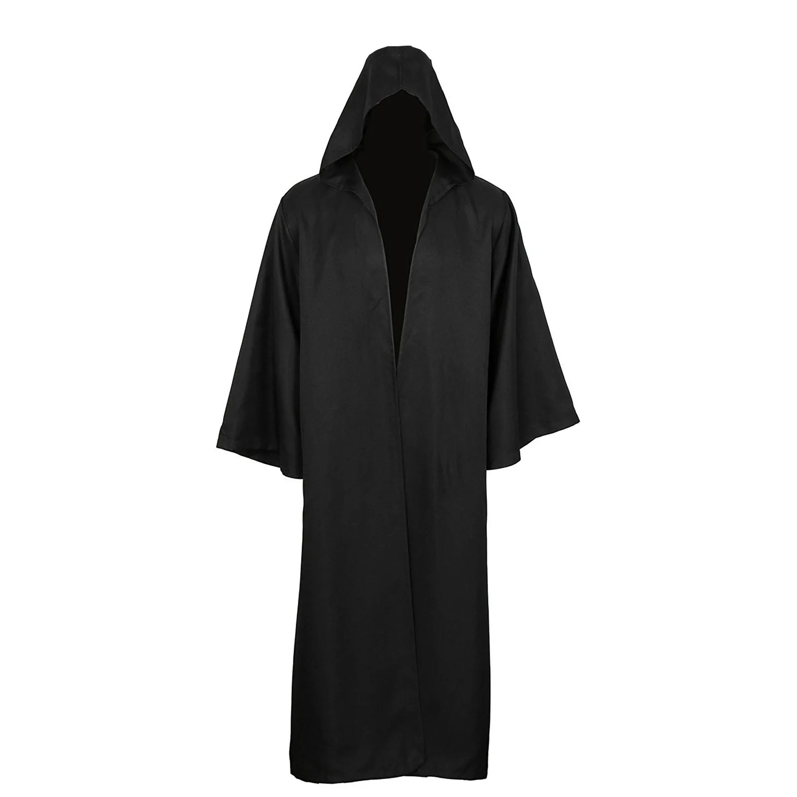 

Halloween Cloak Cosplay Costume Sorcerer Long Shirt Hooded Black Robe Adult and Ghost of Horror Cloak Child Holiday Costume Set