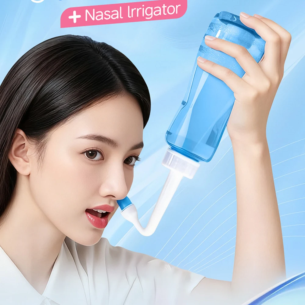 300ML Nasal Wash Sinusitis Nose Cleaner for Adults Child Allergic Rhinitis Treatment Nasal Irrigator Neti Pot Nose Cleaning Tool