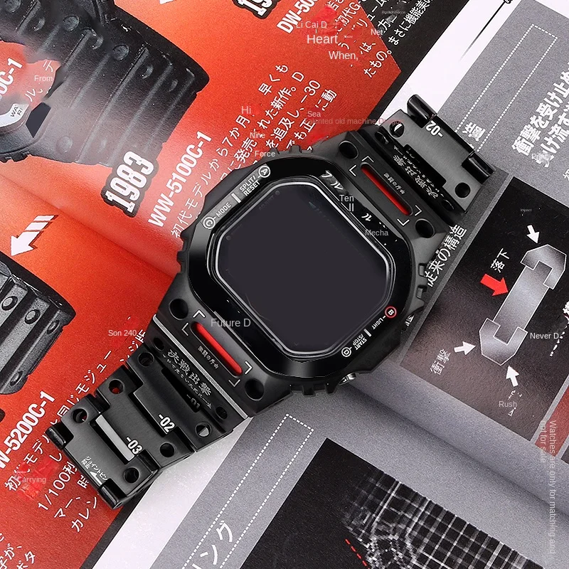 DW 5600 metal case and strap for Casio G-SHOCK 3229 DW-5600 mod kit modified mech warrior GW-B5600 stainless steel set strap