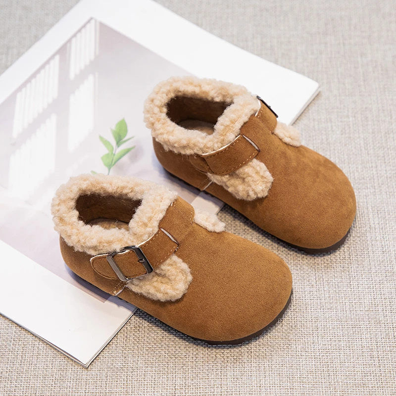 

Children's Cotton Shoes 1-8 Years Old Yellow Padded Thickened Boys Girls Bir Casual Shoes Khaki Soft Non-slip Kids ken Shoes