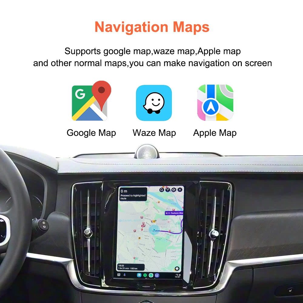 Bonroad Wireless CarPlay Android Auto Nachrüstkit-Modul für Volvo V60 V90 S60 XC40 XC60 XC90 S60 S90 2018-2022 Airplay Mirror – Detail 9