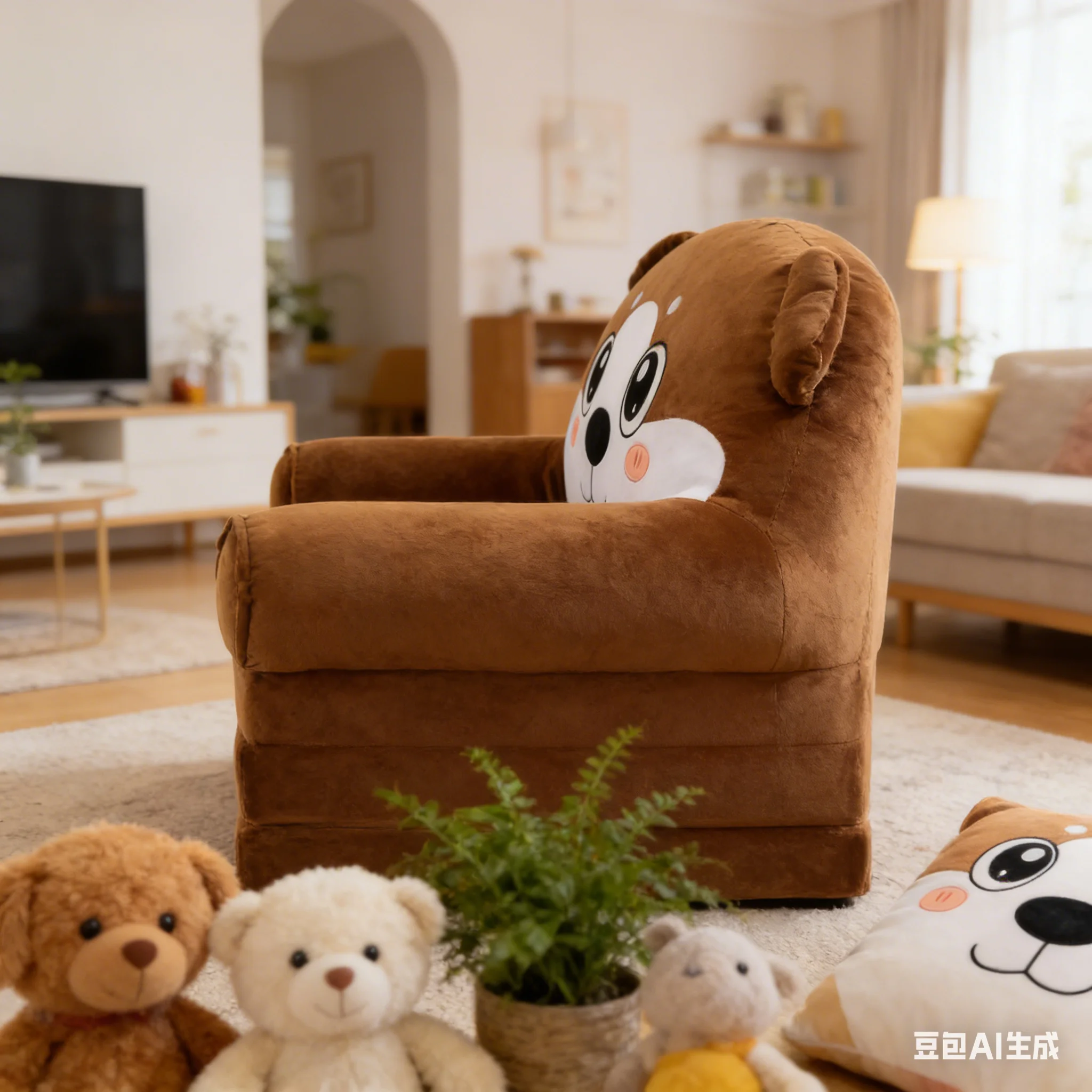 aoliviya-漫画ぬいぐるみ子供用折りたたみソファ幼稚園ベビーシートスツール付き男の子女の子怠惰なリクライニングチェア洗える子供部屋用