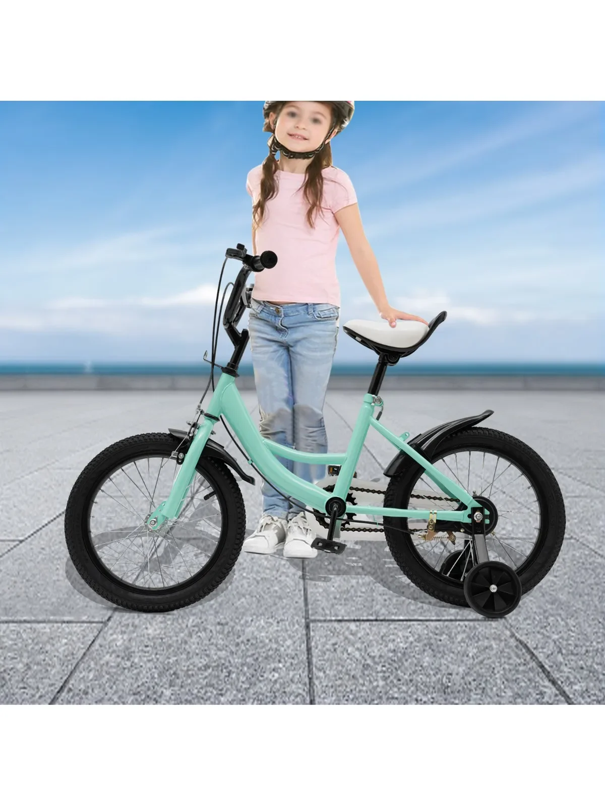 AliExpress NONE 16'' Children's Bike from 5-8 Children Bicycle for Boys and Girls, Adjustable Height with Auxiliary Wheel, Double Braking System