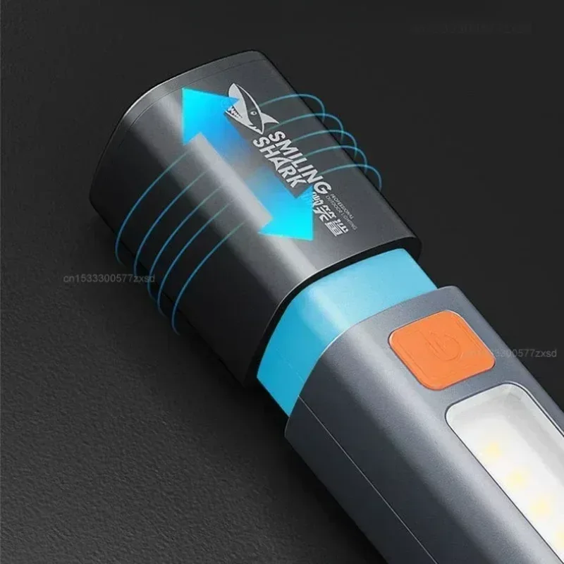 Super Bright Flashlight Portable Strong Light Variable Focus with Floodlight Side Light Long Range USB Outdoor Camping