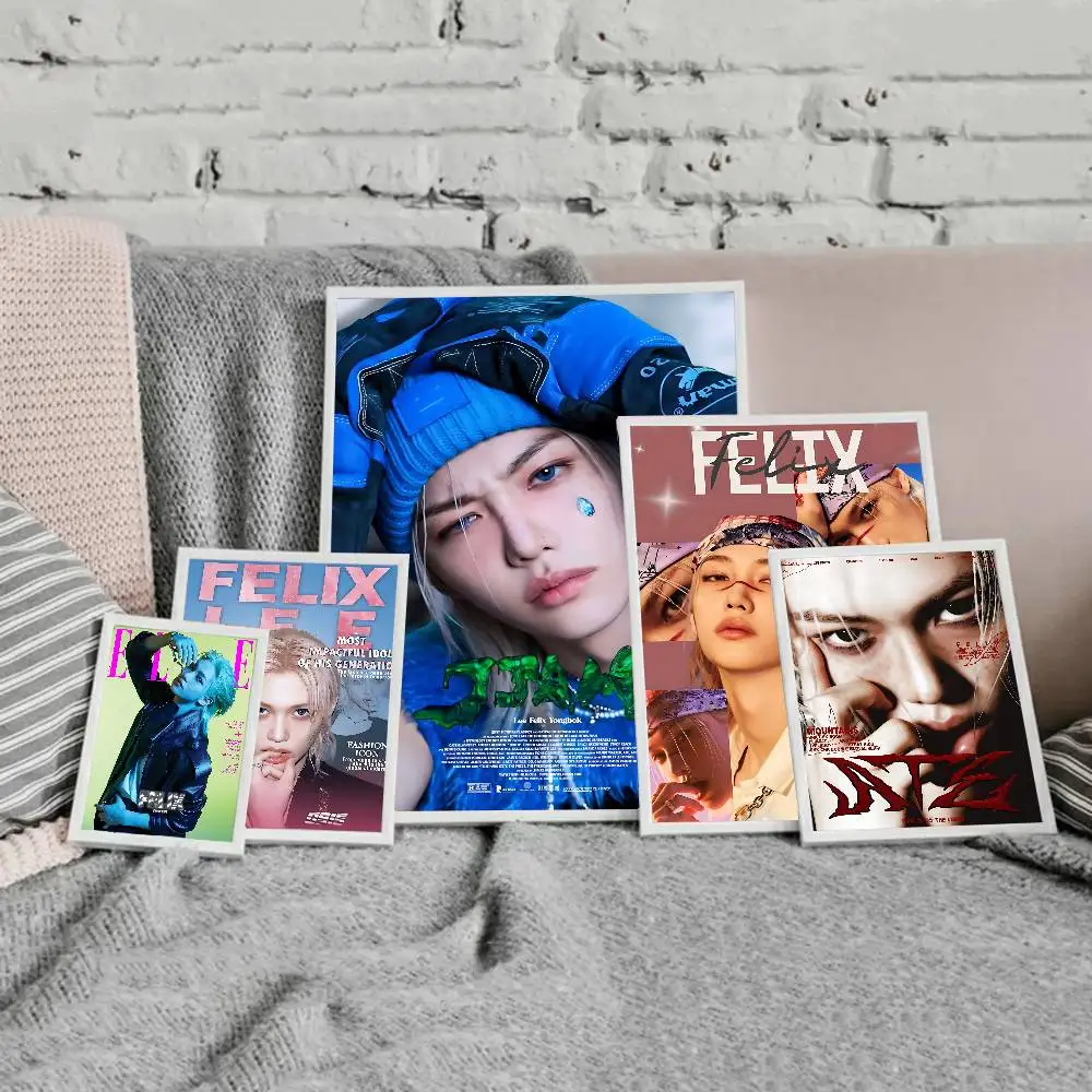 male singer F-FelixS famous popular Self-adhesive Art Poster Fancy Wall Sticker for Living Room Bar Decoration Vintage