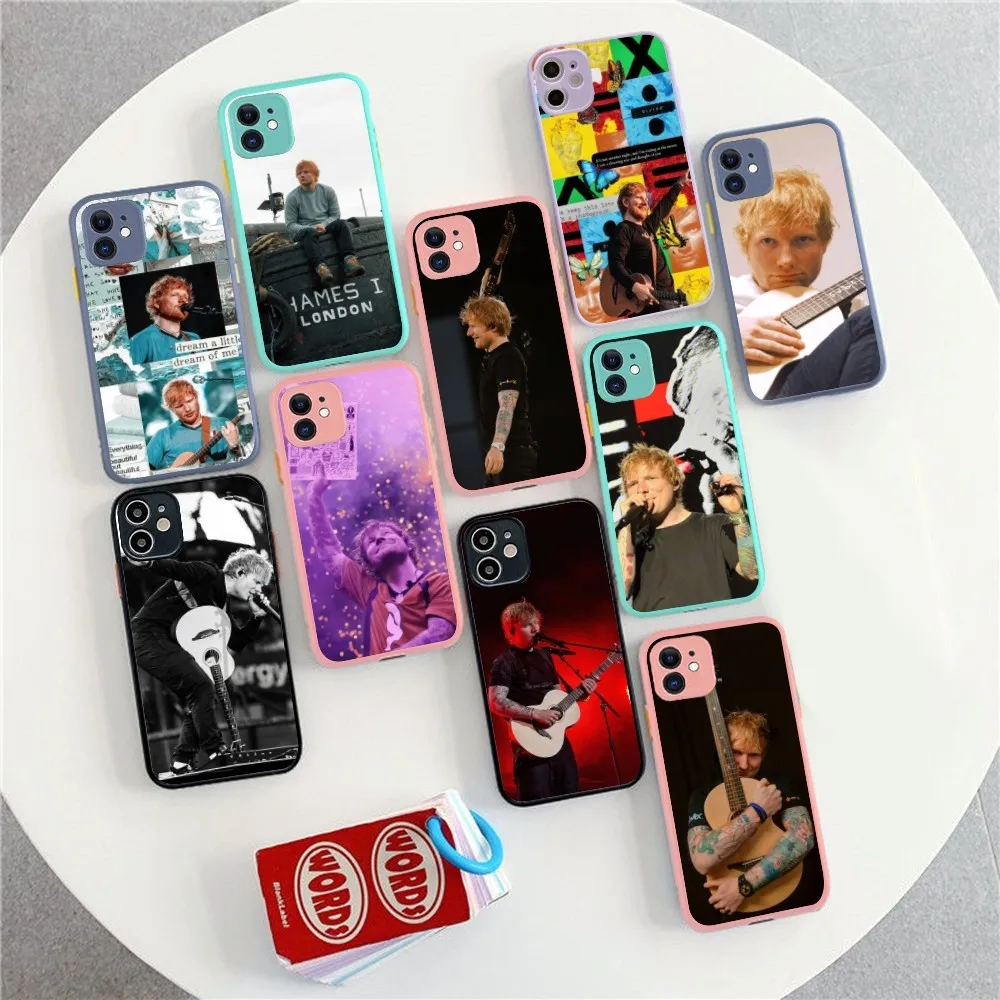 E-Ed Sheeran UK Singer Phone Case for iPhone 14 11 12 13 Mini Pro Max 8 7 Plus X XR XS MAX Translucent Matte Cover