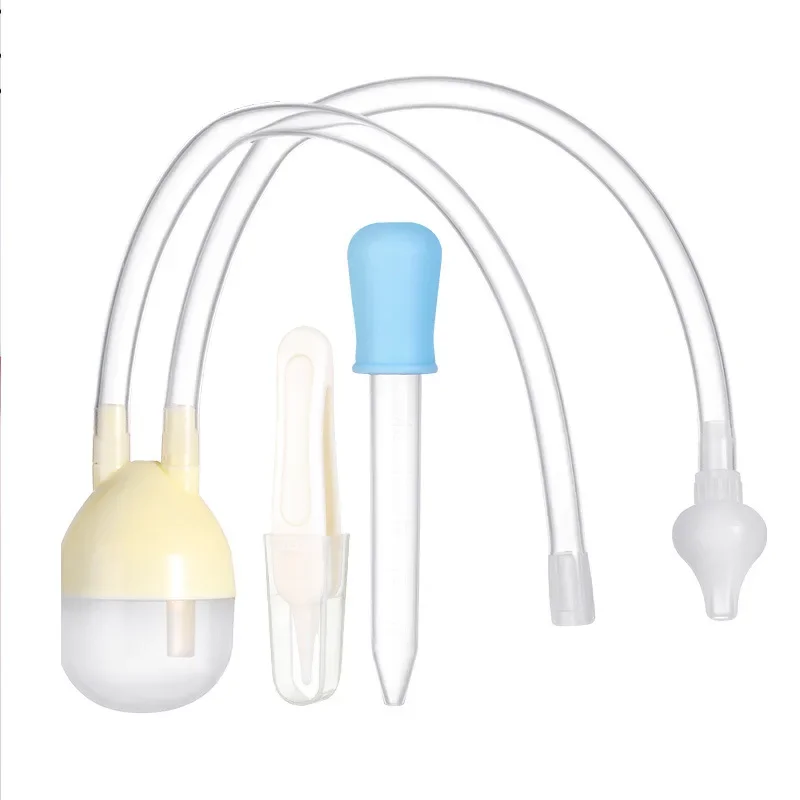 Baby Mouth Suction Nasal Aspirator Tweezer Set Nasal Mucus Cleaner Anti-reflux Silicone Booger Suction Pipe