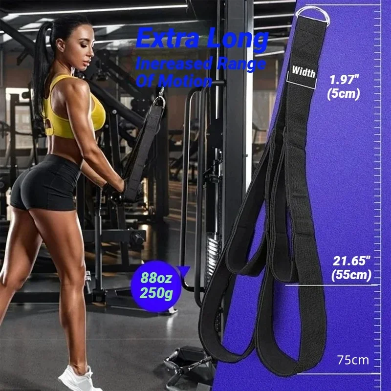 

Fitness Tricep Strength Strap ﻿Pull Down Workout Cable Attachment Rope Biceps Triceps Training Double Ended Tension Webbing