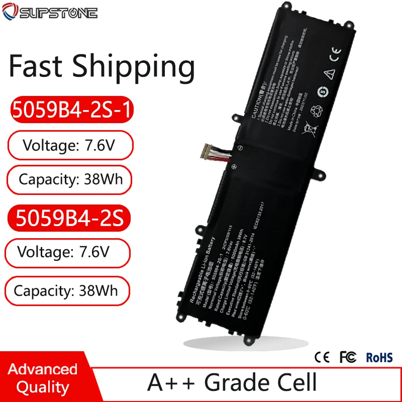 Bateria do portátil para Chuwi GemiBook Pro, 5059B4-2S-1, 5059B4-2S1P, CWI528,Pro 14, CWI529, CWI557, Q512G2009, 0943, 5059B4-2S1P, 2ICP5, 59, 115