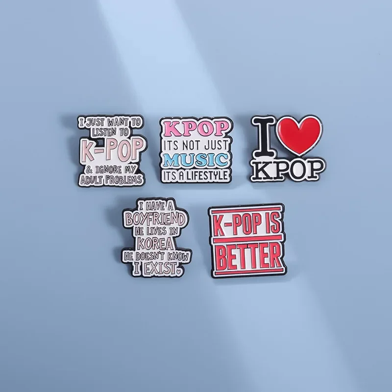 I Love Kpop Music Enamel Pins Kpop Music Is A Lifestyle Brooches Backpack Lapel Badge  Decoration Jewelry Gifts for Fans Friends