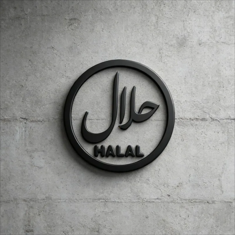 3D Halal Sign Acrylic Wall Decor - Self-Adhesive Restaurant Window Sticker for Christmas Gift