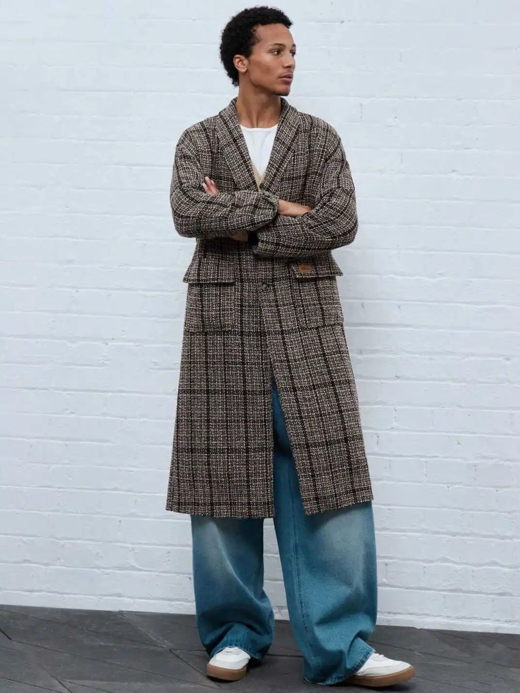 Soprabito da uomo classico a griglia 1 pezzo di alta qualità con risvolto a scialle Cappotti maschili Pendolarismo all'aperto Ufficio Calore personalizzato