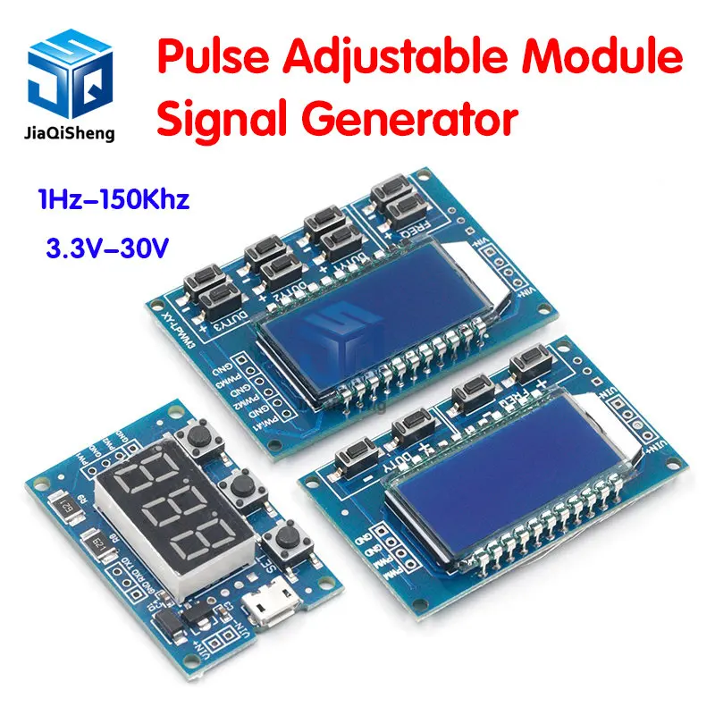 Signal Generator PWM Pulse Frequency Duty Cycle Adjustable Module LCD Display 1Hz-150Khz 3.3V-30V PWM Board Module