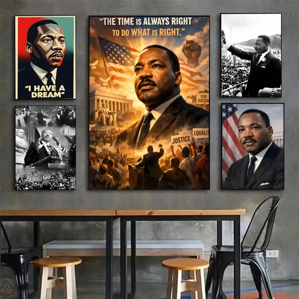 Figure Activist Martin Luther King Poster Painting Wall Art Mural for Living Room Home Decor and Gifts