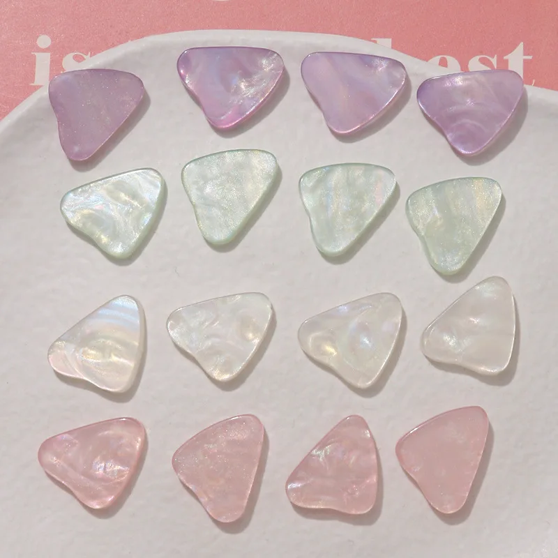 New 100pcs/lot color pattern print geometry irregular triangle shape acrylic cabochon beads diy jewerly earring/hair accessory