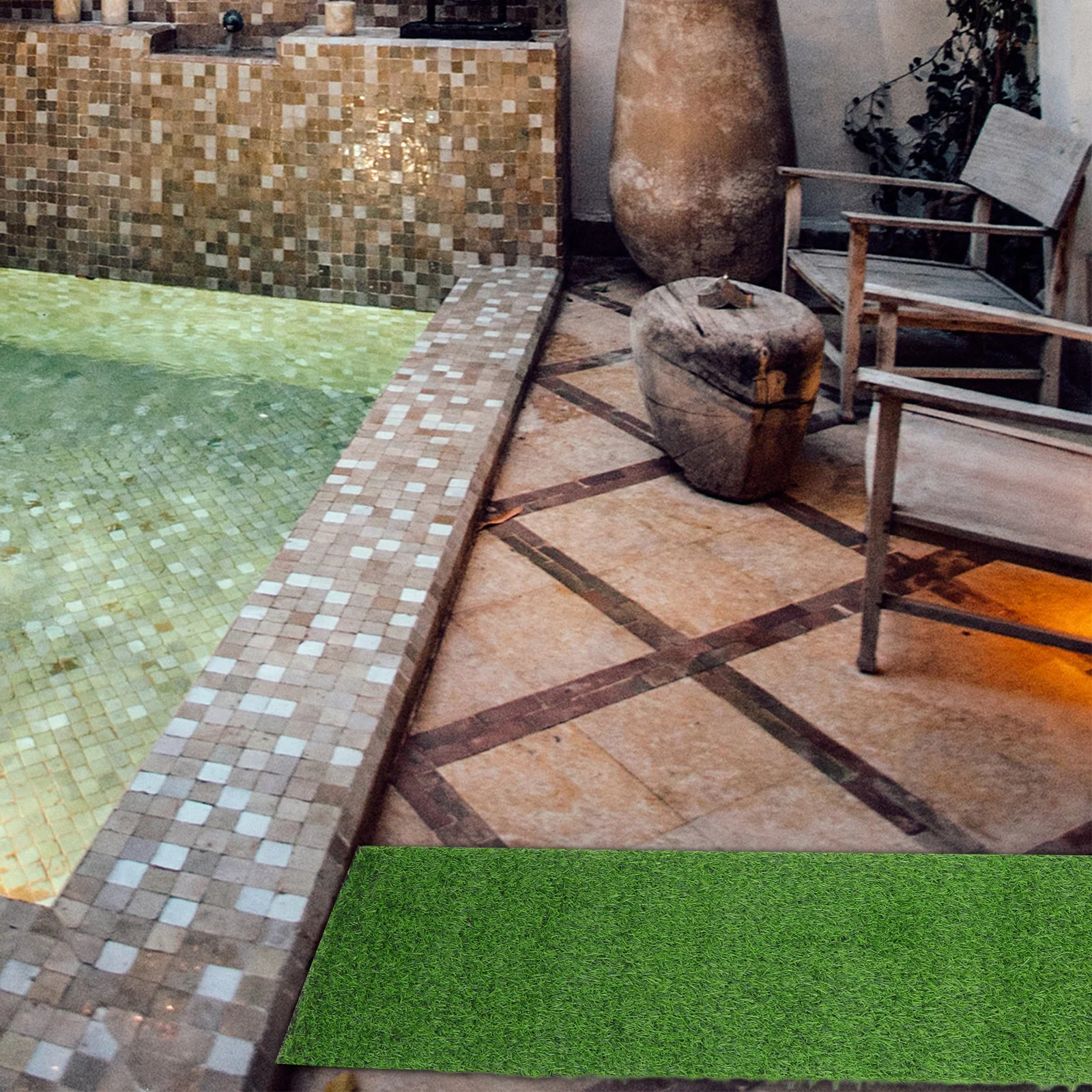 

1 Roll Artificial Grass Carpet: Realistic Green Synthetic Turf For Indoor Outdoor Use Cuttable Waterproof Lawn For Patio Deck