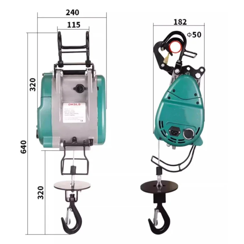 220V Upgraded Double-hole Electric Hoist Hanging Wire Rope Portable Lift Crane Construction Site Special Equipment