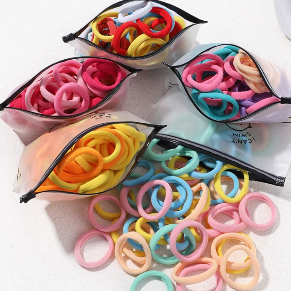 50PCS Basic Elastic Hair Bands for Women Girls Simple Solid Color Rubber Band Hairropes Ties Ponytail Holder Hair Accessories