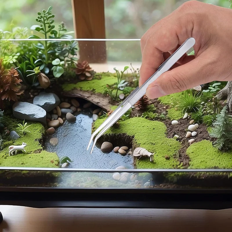 18-комплектные пинцеты из нержавеющей стали с изогнутым зубчатым кончиком, универсальные изогнутые остроконечные пинцеты для рукоделия-A26I