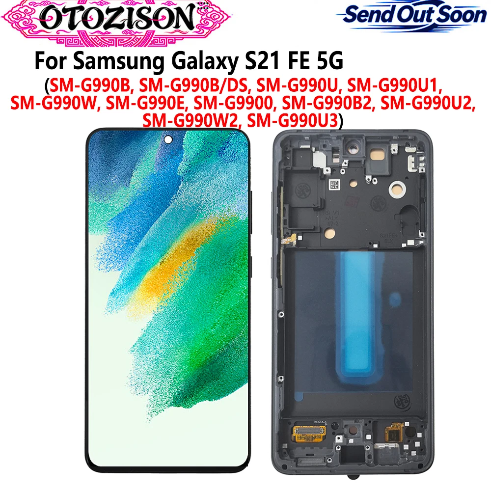 for-samsung-galaxy-s21-fe-5g-sm-g990-g990b-g990e-amoled-screen-lcd-display-screen-touch-panel-digitizer-with-frame-assembly