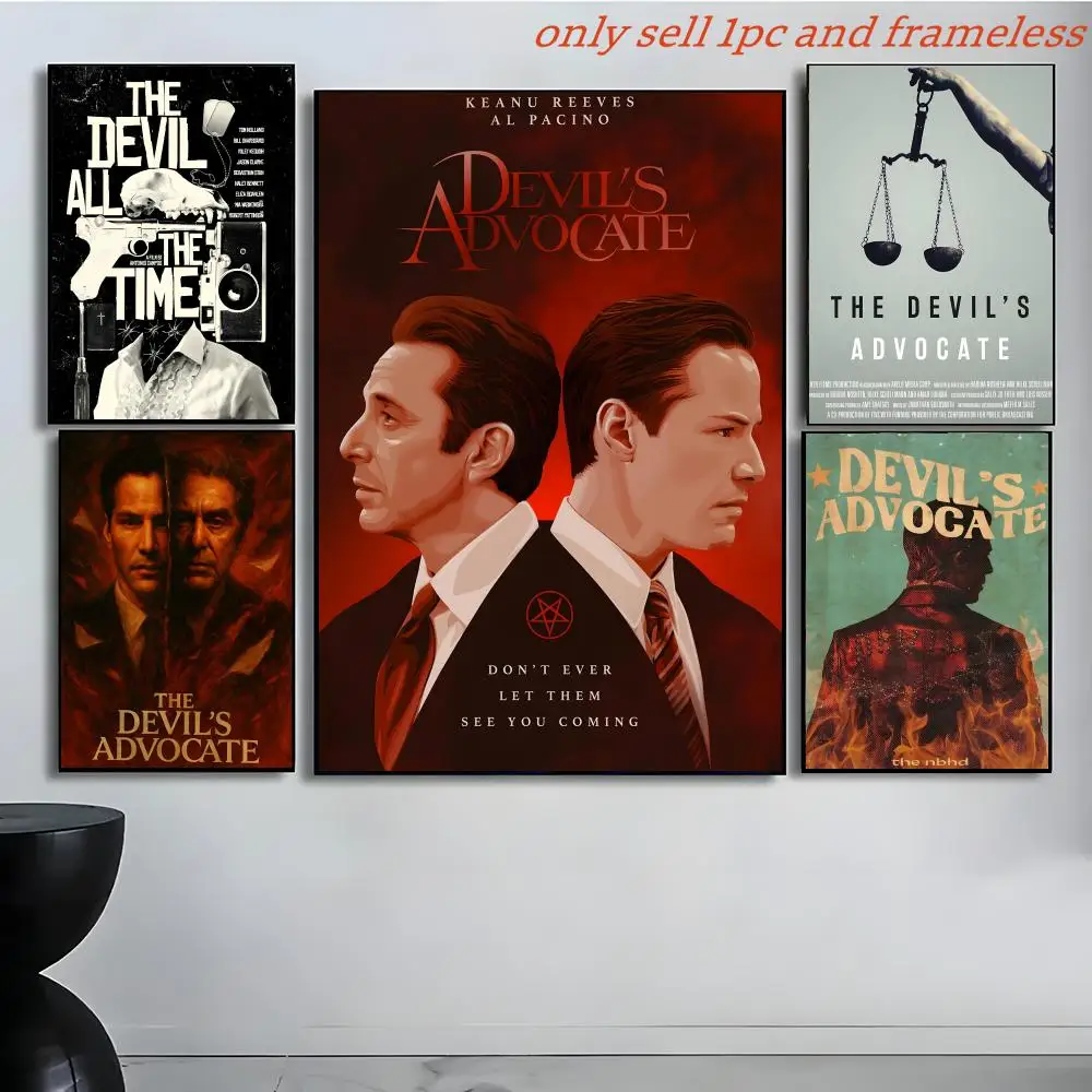 Affiche de film d'thriller et de suspenteur T-The Devils Advocate, peinture avec impressions, décoration pour la maison, la chambre à coucher, le salon, cadeau
