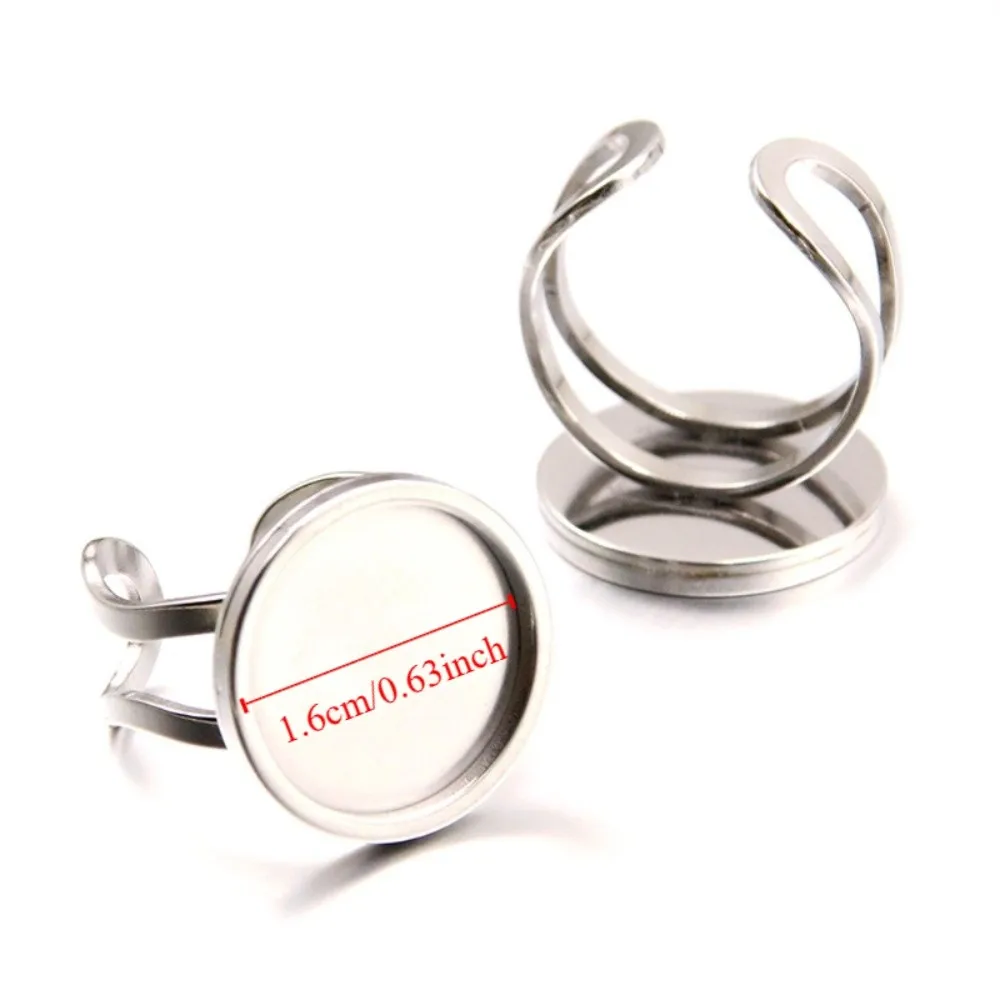 

18-25mm Stainless Steel Ring Settings Stainless Steel Open Rings Bezel Jewelry Making Blank Settings Epoxy Craft Bases