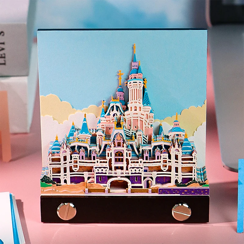 

Настольный календарь Time Piece 2026 с LED-подсветкой, 3D-календарь с отрывными листами, бумажная резьба, блокнот для заметок, подарок на Рождество