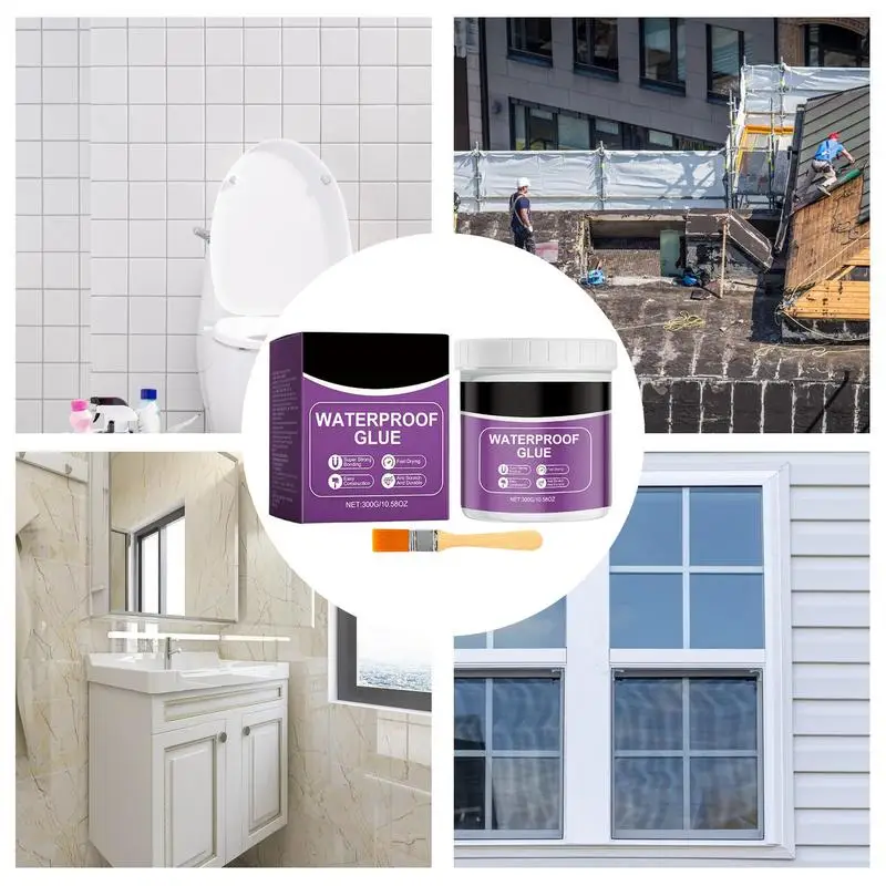 150g/300g Invisible Paste Sealant Agent Transparent Waterproof Agent Glue Wall Leak-proof Adhesive Repair Glue With Brush