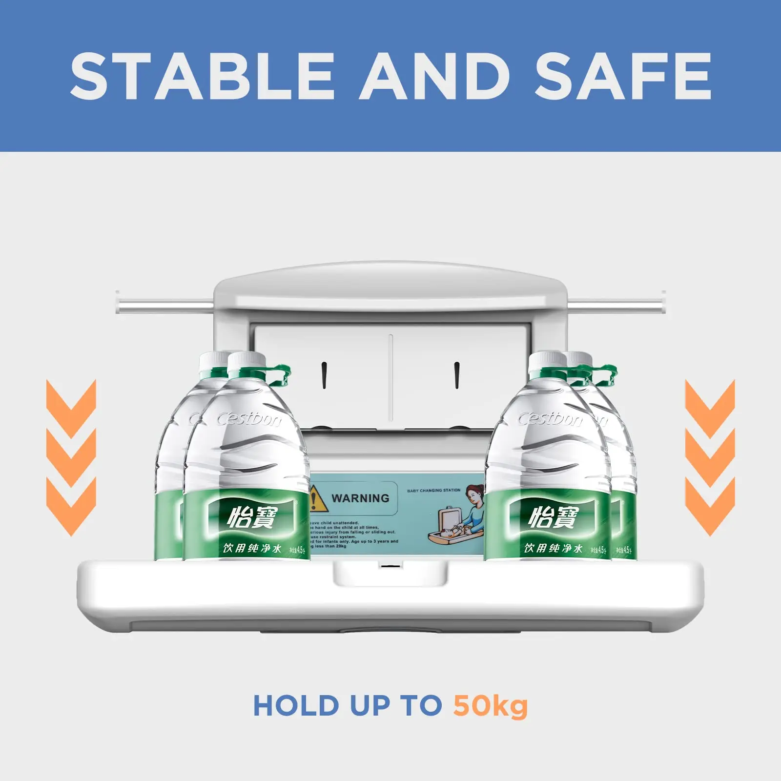 Interhasa! Station de Proxy Murale Commerciale pour Bébé, avec Sangle de Sécurité Réglable