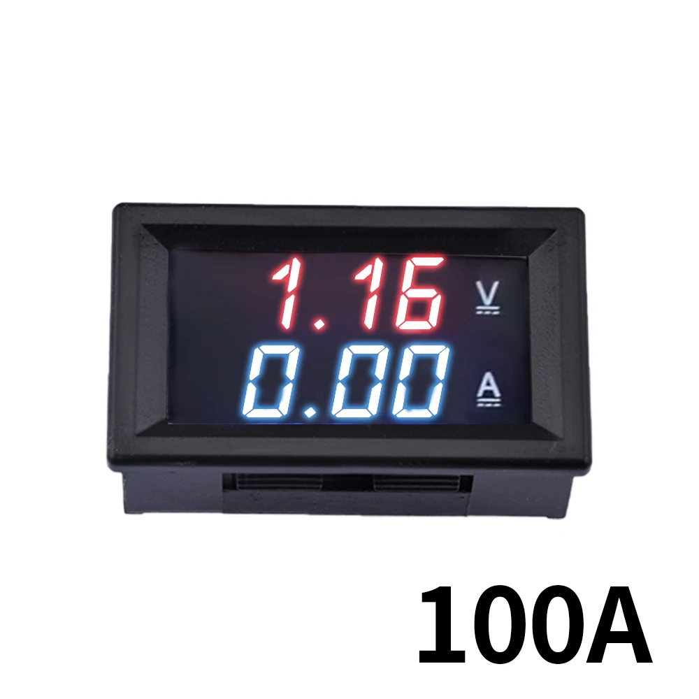 0.56 \'\'0-100V 10A 50A 100A LED woltomierz cyfrowy amperomierz miernik napięcia wykrywacz napięcia Tester Panel monitora dla narzędzie elektryka