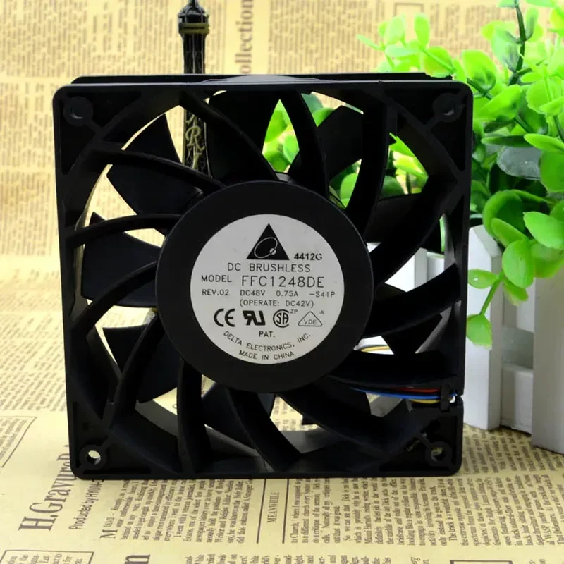 Delta 12038 12CM Large Air Volume Fan for 48V 0.75A FFC1248DE Double Ball Bearing with Spot Stock Available