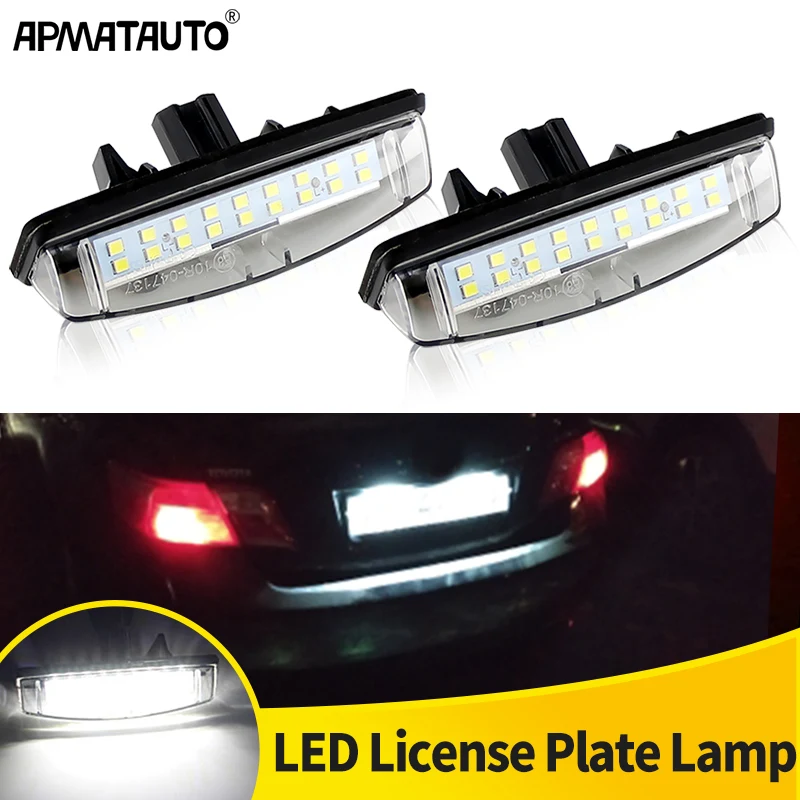 2pcs Car LED License Number Plate Light For Toyota Camry 2007 2008 2009 2010-2011 For Toyota Prius 2001-2003 White Accessories