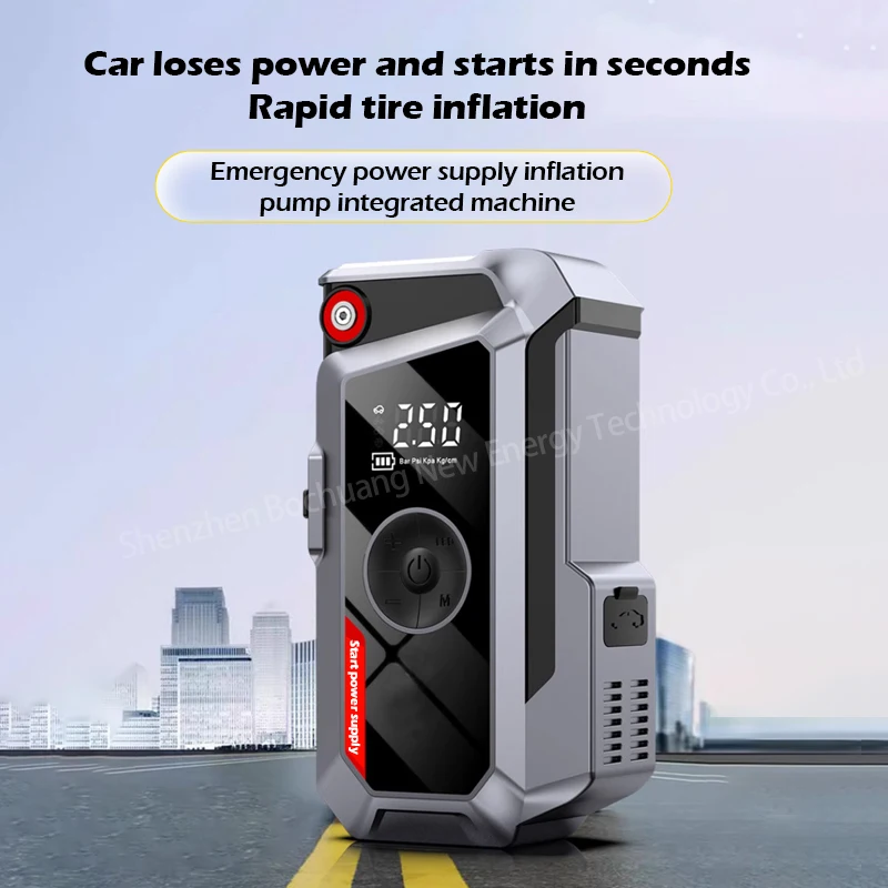 Car Jump Starter With Air Compressor LCD Screen 21800mAh Portable Booster Charger 6000A Powerful Car Battery Starting Devi